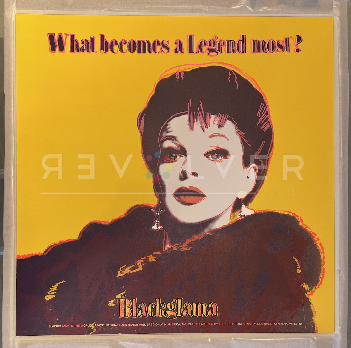 The Blackglama 351 (Judy Garland) screenprint out of frame.