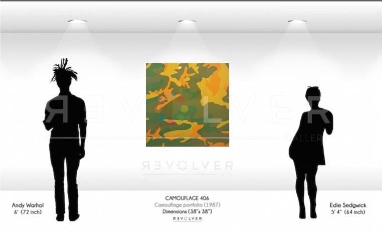 Size comparison image for the Camouflage Trial Proof by Andy Warhol