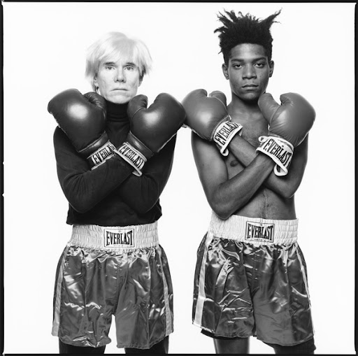 Andy Warhol and Jean-Michel Basquiat #143 by Michael Halsbrand. July 10, 1985. NYC.