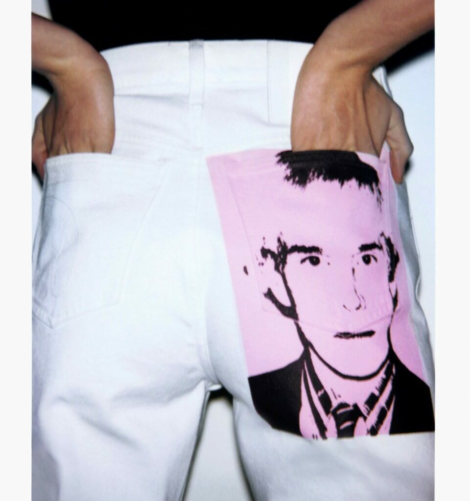 Warhol's portrait on a pair of Calvin Klein pants