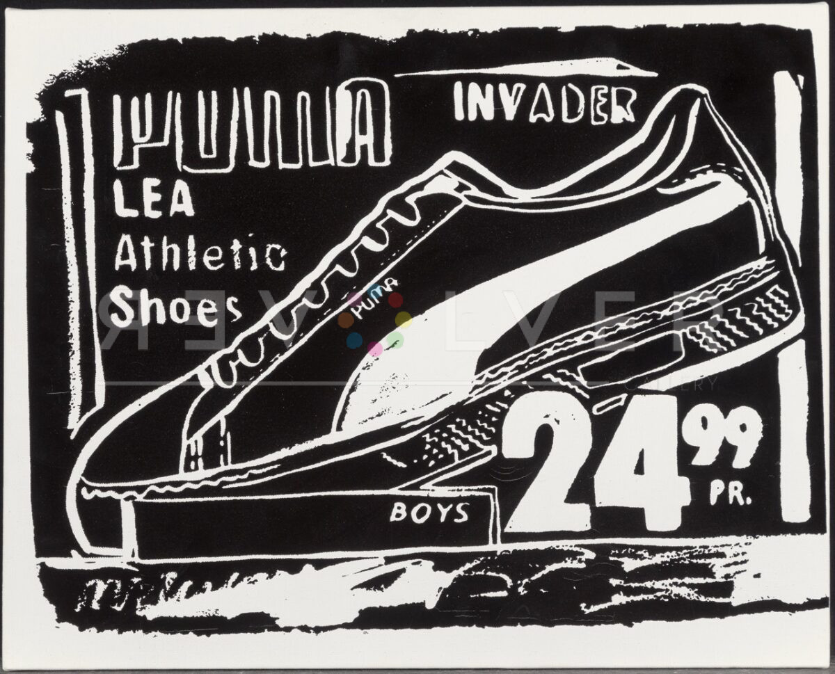 Andy Warhol's Puma Invader (Negative) Painting from 1985-1986.