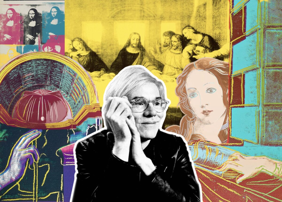 A Collage of Andy Warhol with his Renaissance artworks.