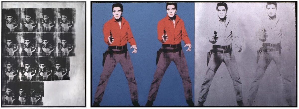The Silver Liz and Elvis I and II paintings Andy Warhol.