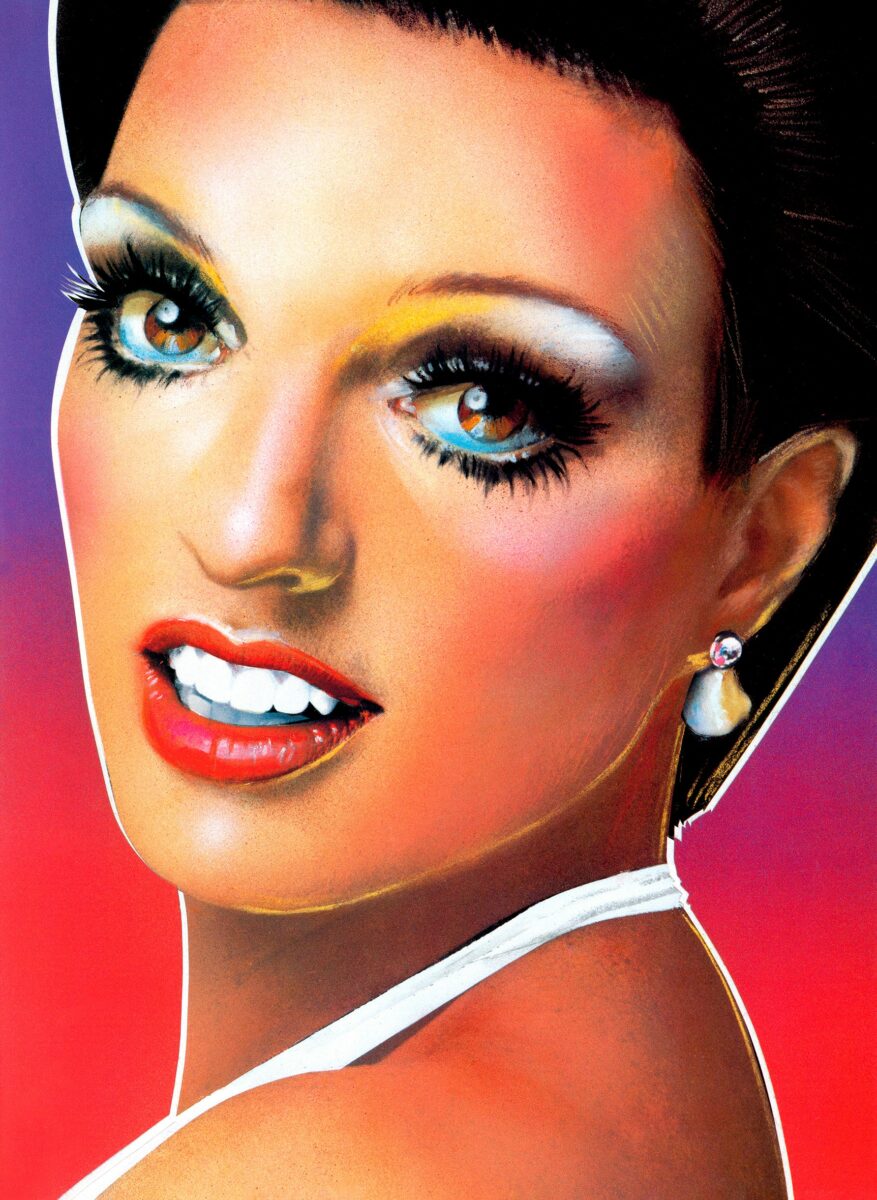 A portrait of Liza Minnelli painted by Richard Bernstein for Interview Magazine in 1979.