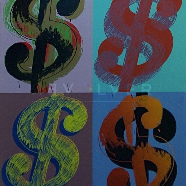 The Dollar Sign (Quadrant) print by Andy Warhol.